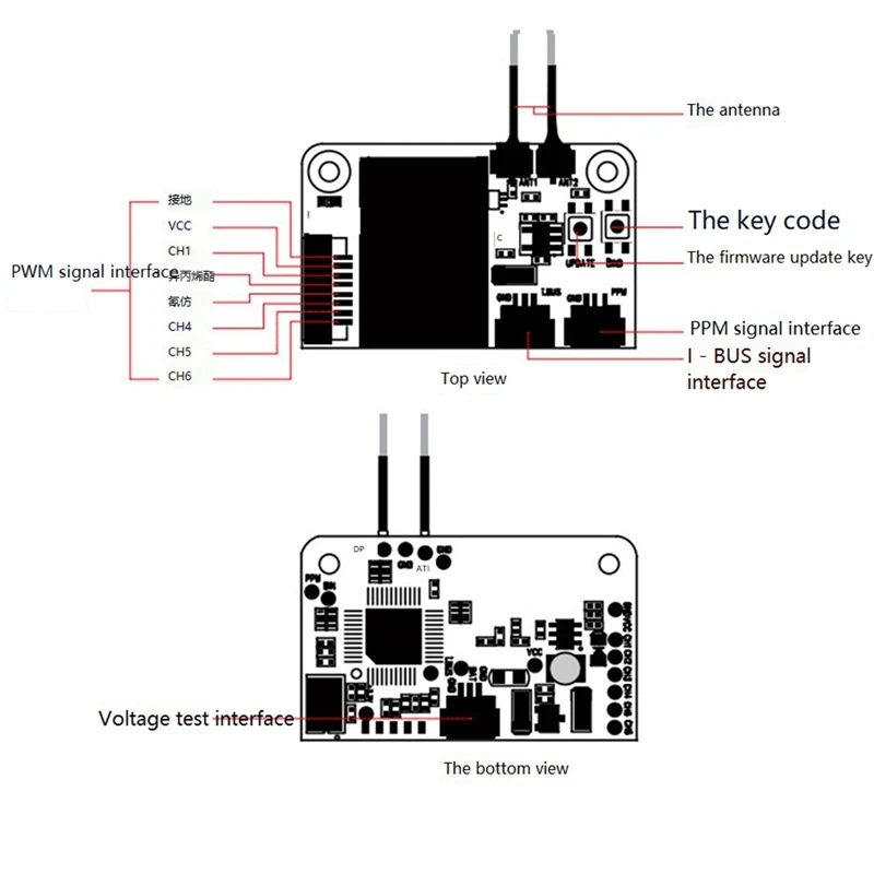 FS-X6B X6B 2.4G 6CH IBUS PPM ШИМ-приемник для FLYSKY I6S I6 I6X I4X Радиопередатчик RC FPV Дрон Самолет
