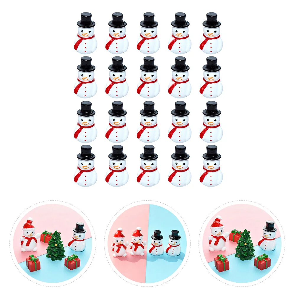 

20 Christmas Miniatures Toys Figurine Resin Christmas Cake Topper Miniature House Ornament for DIY Toys