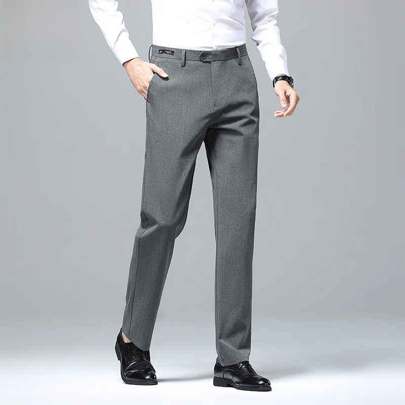 Romon Spring Gray Suit trousers Young and Middle-Aged Casual Pants Stretch Anti-Wrinkle Trousers New Versitile Fashion Daddy ...