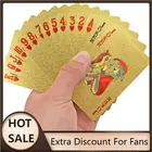 Горячая Распродажа 24K золотые игральные карты пластиковые покерные игры колода фольга Pokers упаковка волшебных карт подарок коллекция азартных игр настольная игра