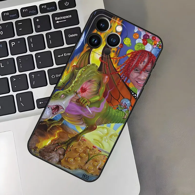 Фото T-Trippie-Rapper-Redds чехол для телефона Iphone 14 Pro Max 13 Mini 11 12 Xr X Xs и для M20 M31 M14 M10 S23 Pro Plus задняя крышка №3