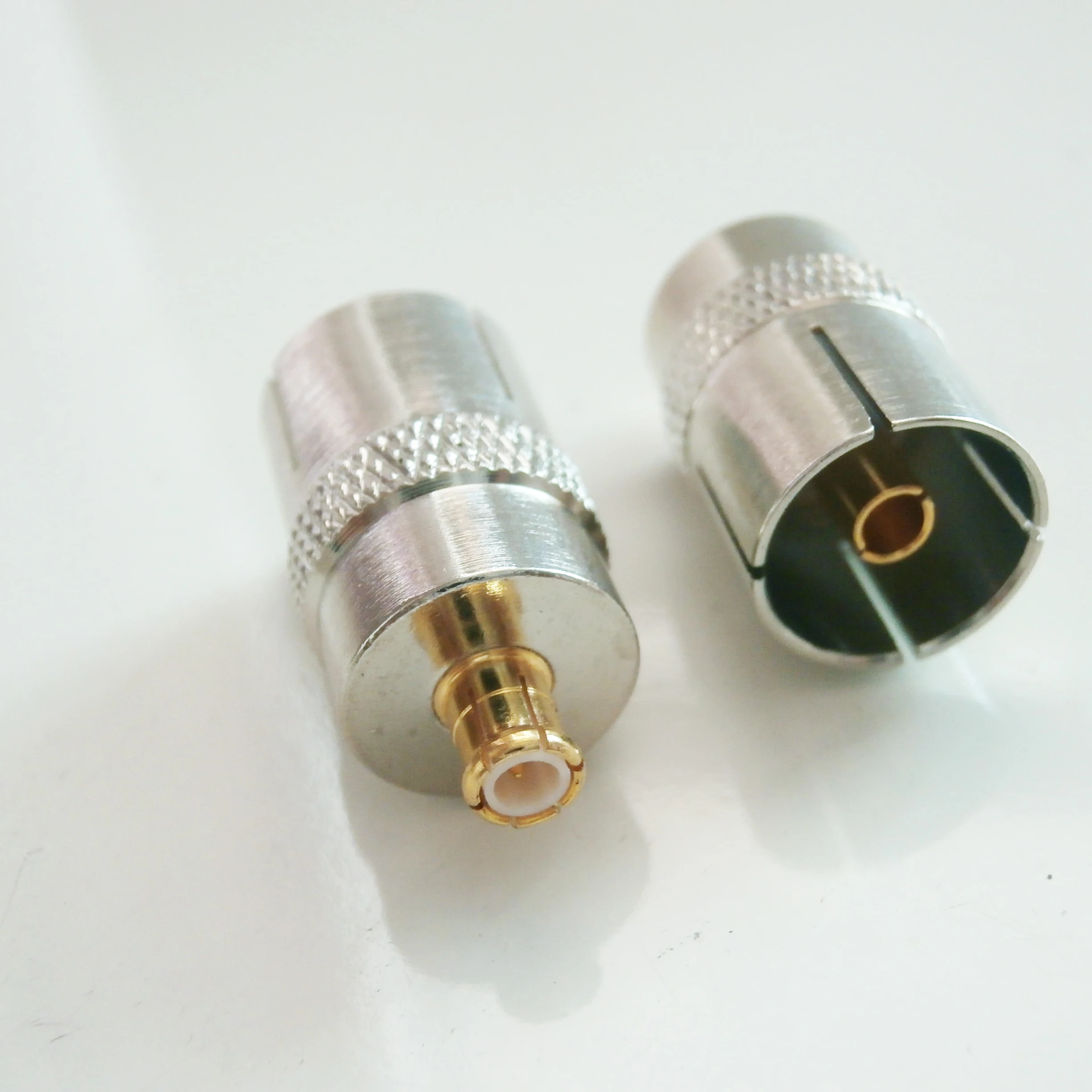 50 Ом MCX к стандарту IEC DVB-T ТВ-розетка гнездо штепсельной вилке MCX-IEC никелированные