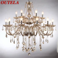outela european style chandelier cognac pendant crystal candle luxury lights led fixtures for home hotel hall