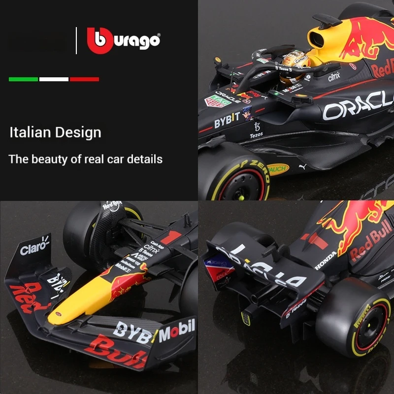 ago 1:24 Red Bull Rb18 1 Verstappen 11 Perez F1 Model samochodu 2022 Symulacja stopu Formuła Wyścigi Zabawka Ozdoba Prezent