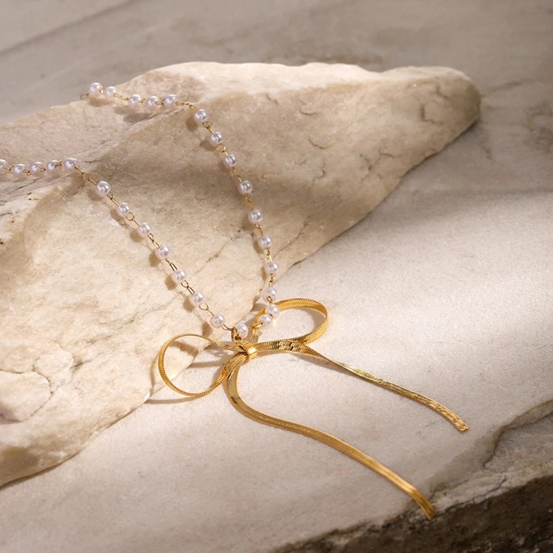 Регулируемое ожерелье из нержавеющей стали с цепочкой бисера подвеской в