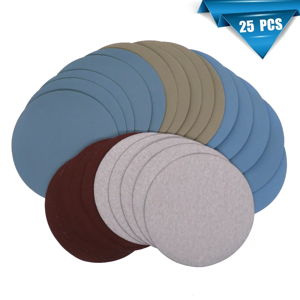 

25PCS 5Inch 125mm Sanding Discs 1000 /2000 /3000 /4000/ 5000 Grit Hook Loop Round Sanding Disk Sheet Sanding Water Sandpaper