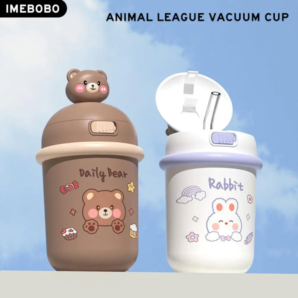 

Children's Water Bottle Girls Super Stainless Steel Thermos Cup 350ml Cute Portable Bear Cup Water Bottle Take-away