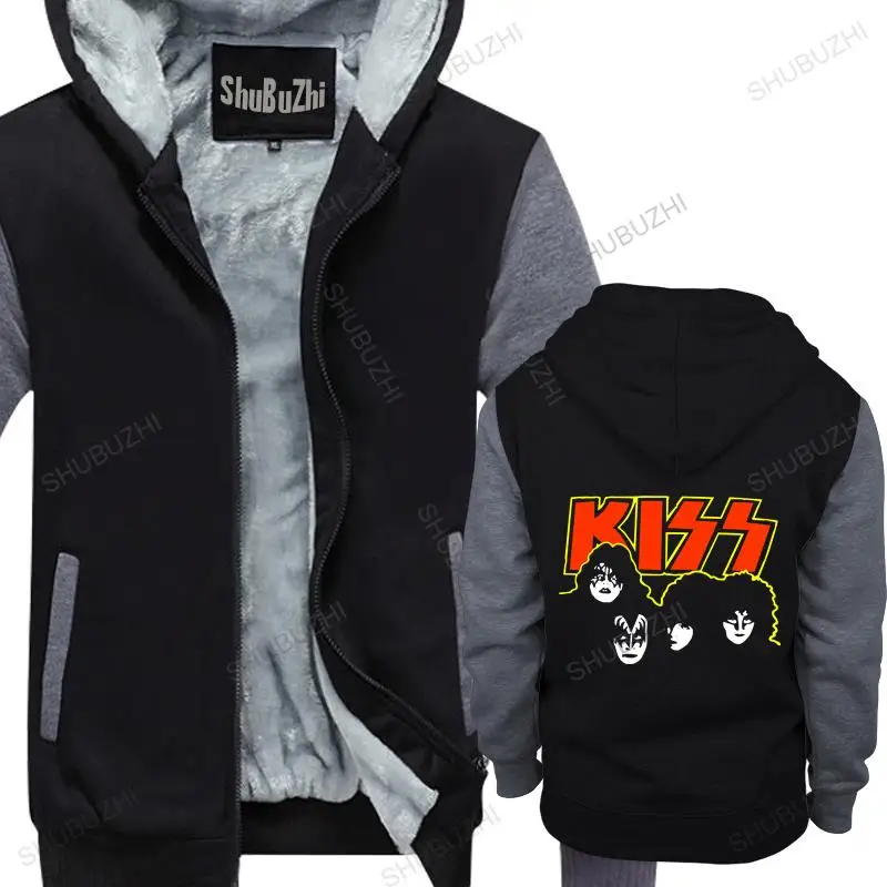 

cotton man hoodies winter jacket Kiss hoodies Vintage 1980 Rare Rock Band Concert coat 80's warm coat men shubuzhi sweatshirt