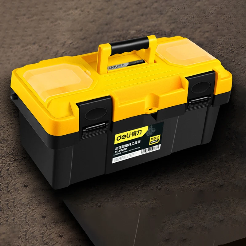 Organizer Plastic Tool Box Storage Case Black Hard Case Tool Box Empty Plastic Carrying Case Tool Packaging Screwdriver Case