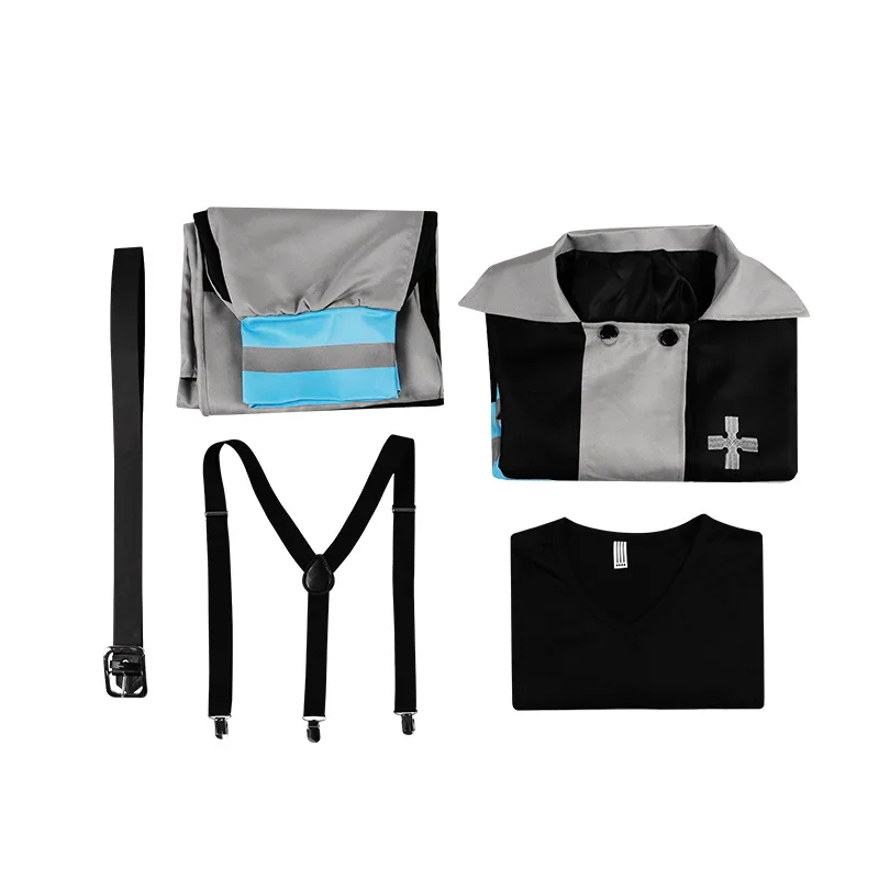 Аниме Shinra Kusakabe Косплей Костюм Топ Брюки Пальто Пожарный Униформа Пожарного