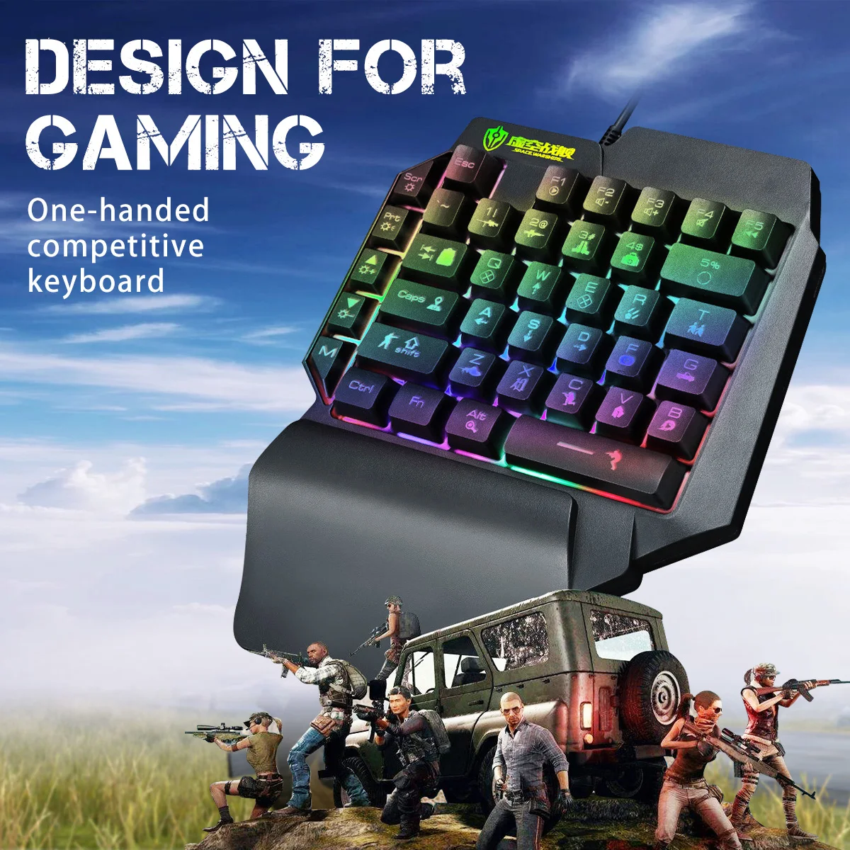 

39 keys Single Handed Gaming Membrane Mini keyboard one hand RGB Backlit Ergonomic Game Keypad For PC Laptop MobilePhone gamer