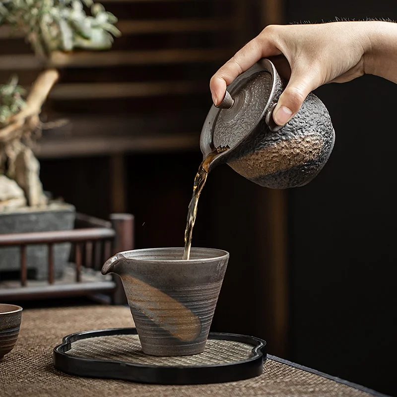 

Кунг-фу Чайник Китайский керамический подарок ручной работы винтажный Улун Пуэр зеленый Чайник Чайная церемония игра для чая бытовые товар...
