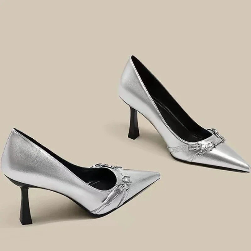 Женские Туфли-лодочки С Острым Носком На Тонком Каблуке Непромокаемая Обувь Из