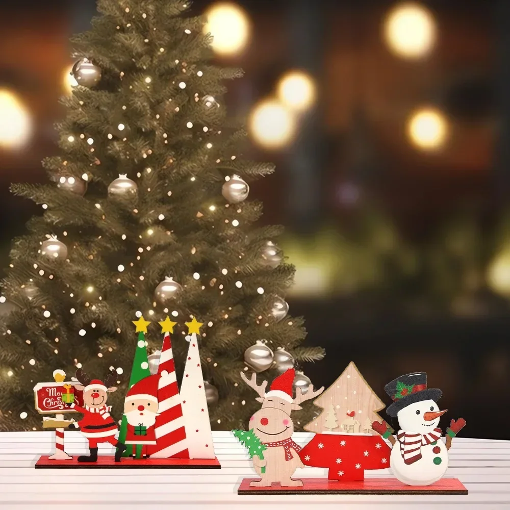 Рождественские деревянные украшения снеговик деревянная табличка Санта-Клаус