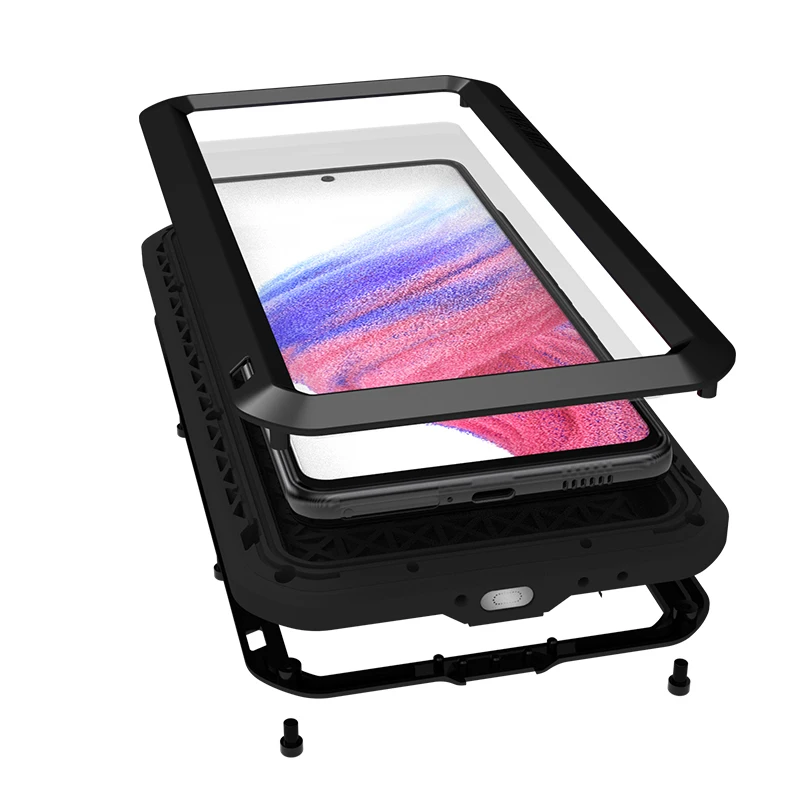 

Aluminum Metal Silicone Armor Shockproof Cover For Samsung Galaxy A34 A54 A53 A52 A72 A42 A32 5G Dirt Shock Proof Phone Case