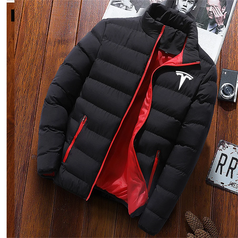 

Versatile and trendy 2023 tesla printed men's classic winter rainy hot jacket s-5XL jacket