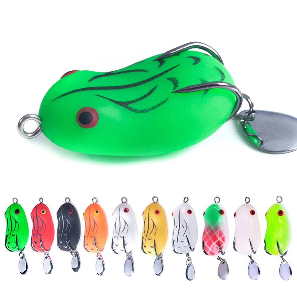 8/14g Frog Silicone Bait Fishing Soft Lure Spinner Squid Thunder Frog Jig Spoon Trolls Soft Bait Sea Ice Fishing