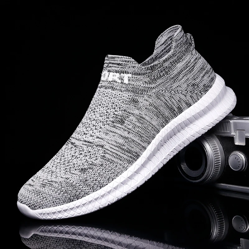 

2022 Men Causal Sneakers Mesh Breathable Sport Shoes for Men Fashion Lightweight Causal Shoes Slip-on Flat Tenis Free Shipping
