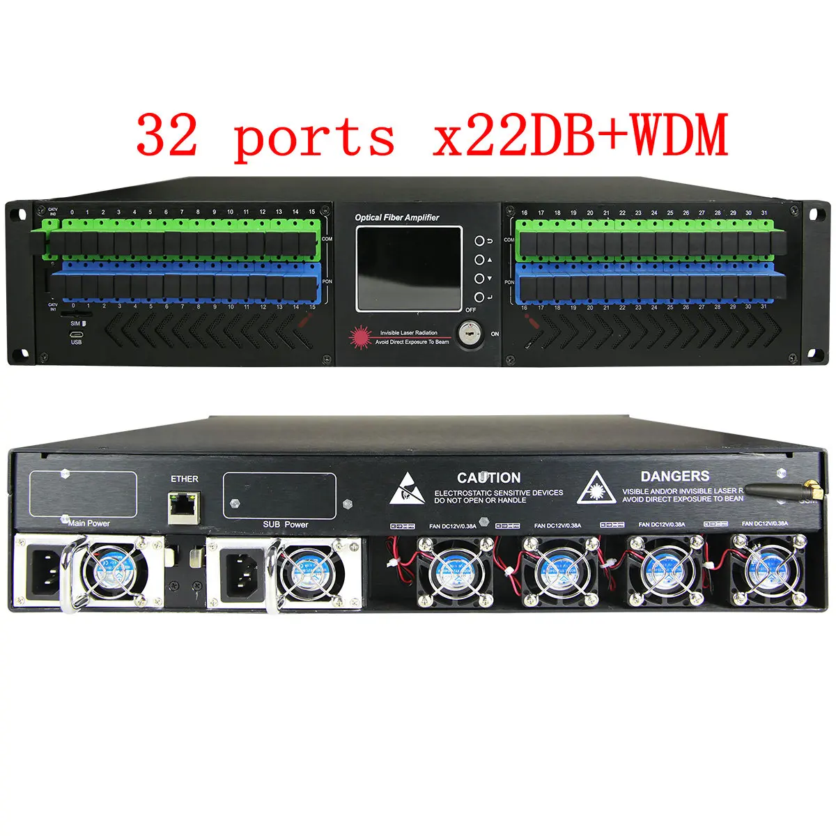 Оптоволоконный усилитель с эрбиум-дупедом 1550 нм CATV FTTH EDFA выход 16/32*23 дБ + WDM