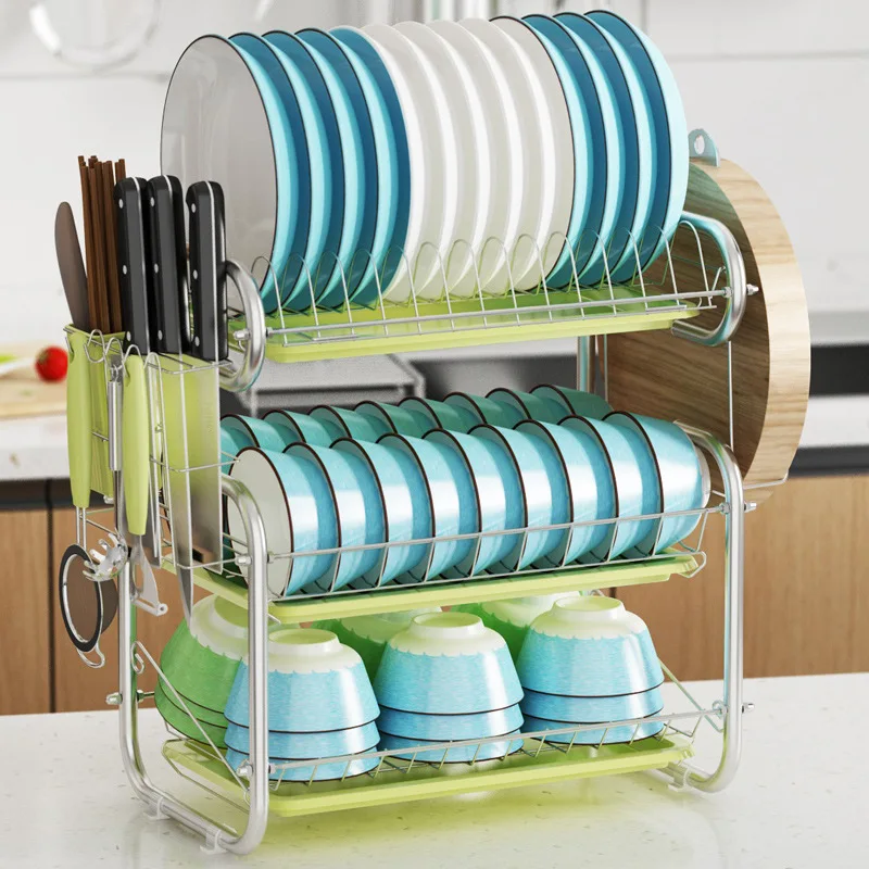 

3layer BG Kitchen Rack Multi-Functional Tableware Dish Storage Box Household Sink Cabinet Bowl Drain Rack Kitchen Sink Holder