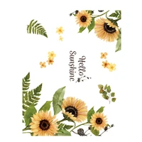 1 sheet sunflower wallpaper decals wall background stickers floral decals