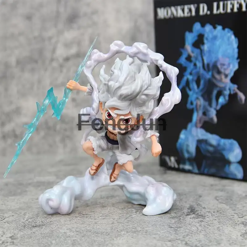 

One Piece Anime Figure Sun God Nika Luffy Gear 5 Q Version Statue Action Figure Model Doll Decoration Collection Toys Gifts