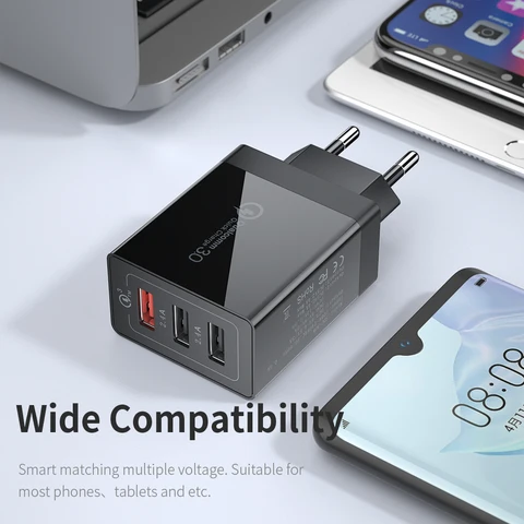Зарядное устройство Essager USB Type-C, 30 Вт, быстрая зарядка 3,0 для iPhone 14, Samsung, Xiaomi, 3 порта