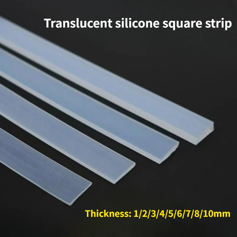 

2/5/10 м белая полупрозрачная силиконовая твердая плоская полоса, противомасляная, противоскользящая, амортизирующая, высокая температура, термостойкость