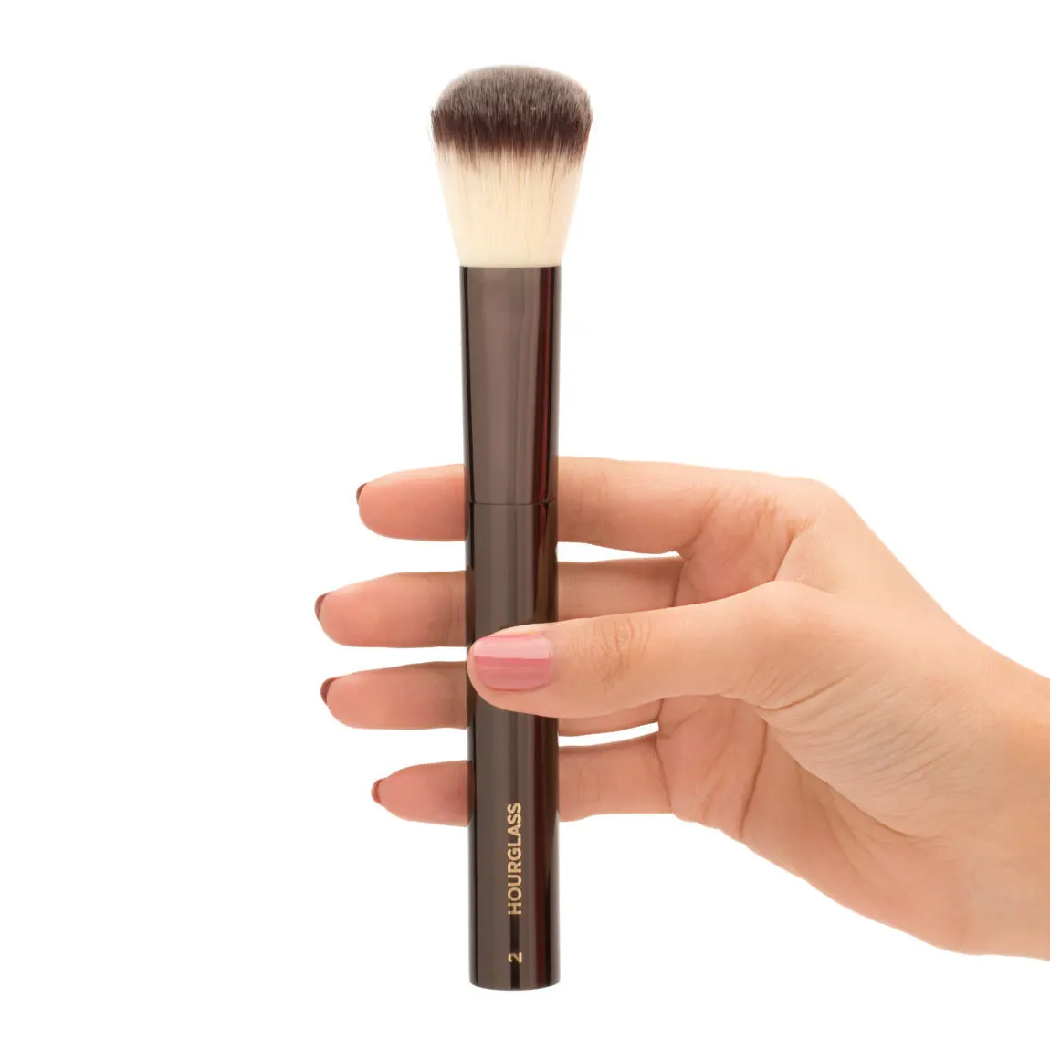 

HOURGLASS N°2 Foundation/Blush Brush - HG Makeup Brushes Luxurious Soft Synthetic Hair Powder Bronzer Blush Foundation Cosmetics