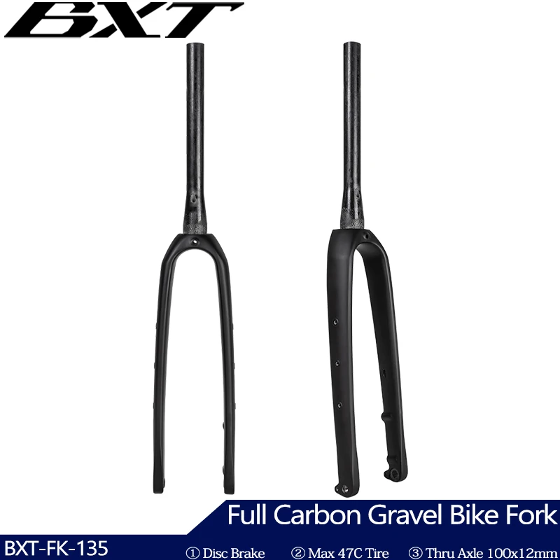 Full Carbon Gravel Bike Fork 700C Disc Brake MTB Carbon Fork 27.5er Thru Axle Carbon Road Bicycle Fork  Multifunction Rigid Fork