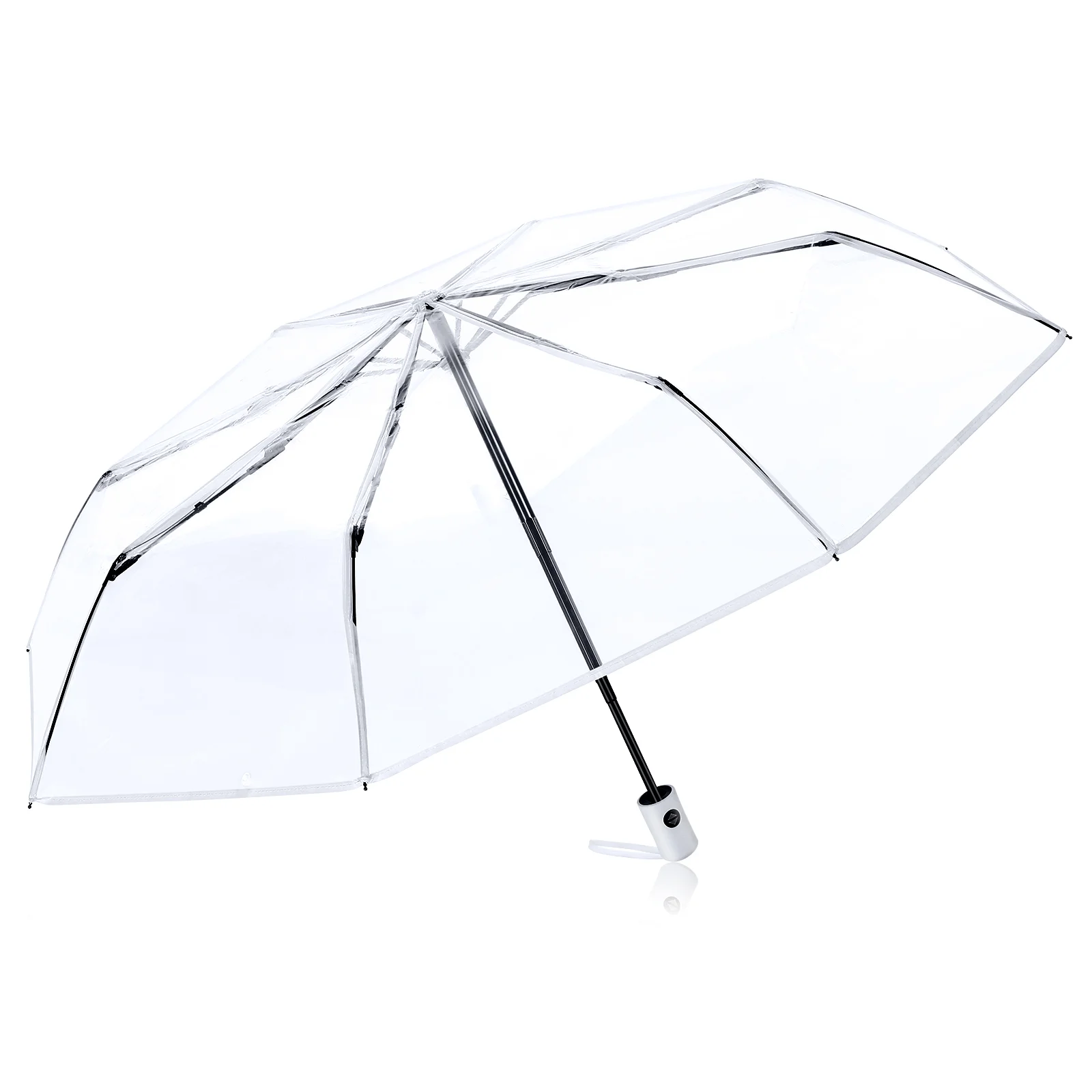 

Fully Automatic Three-fold Transparent Umbrella Men Travel Portable Women Umbrellas Open Close Girl