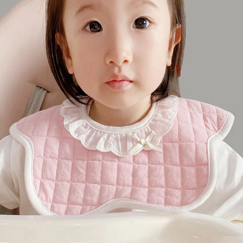 

Baby Bibs Princess Pink Lace Drool Bibs Soft Skin-friendly Waterproof Warm Baby Collar Bib Baby Accessories for 1-3 Years Baby
