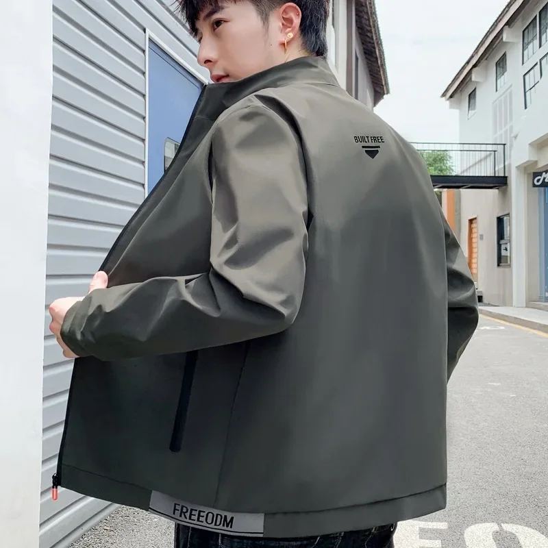 Новая мужская весенне-осенняя тонкая куртка повседневная подростковая модная