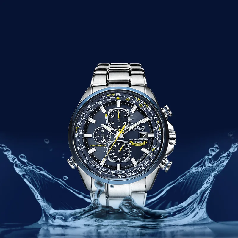 Фото Часы CITIZEN Blue Angel I Generation Мужские кварцевые, с радио и ночным светом, С небесным Орлом и голубым ангелом, бриллиантовые, с кинетической энергией, AT8020 №3