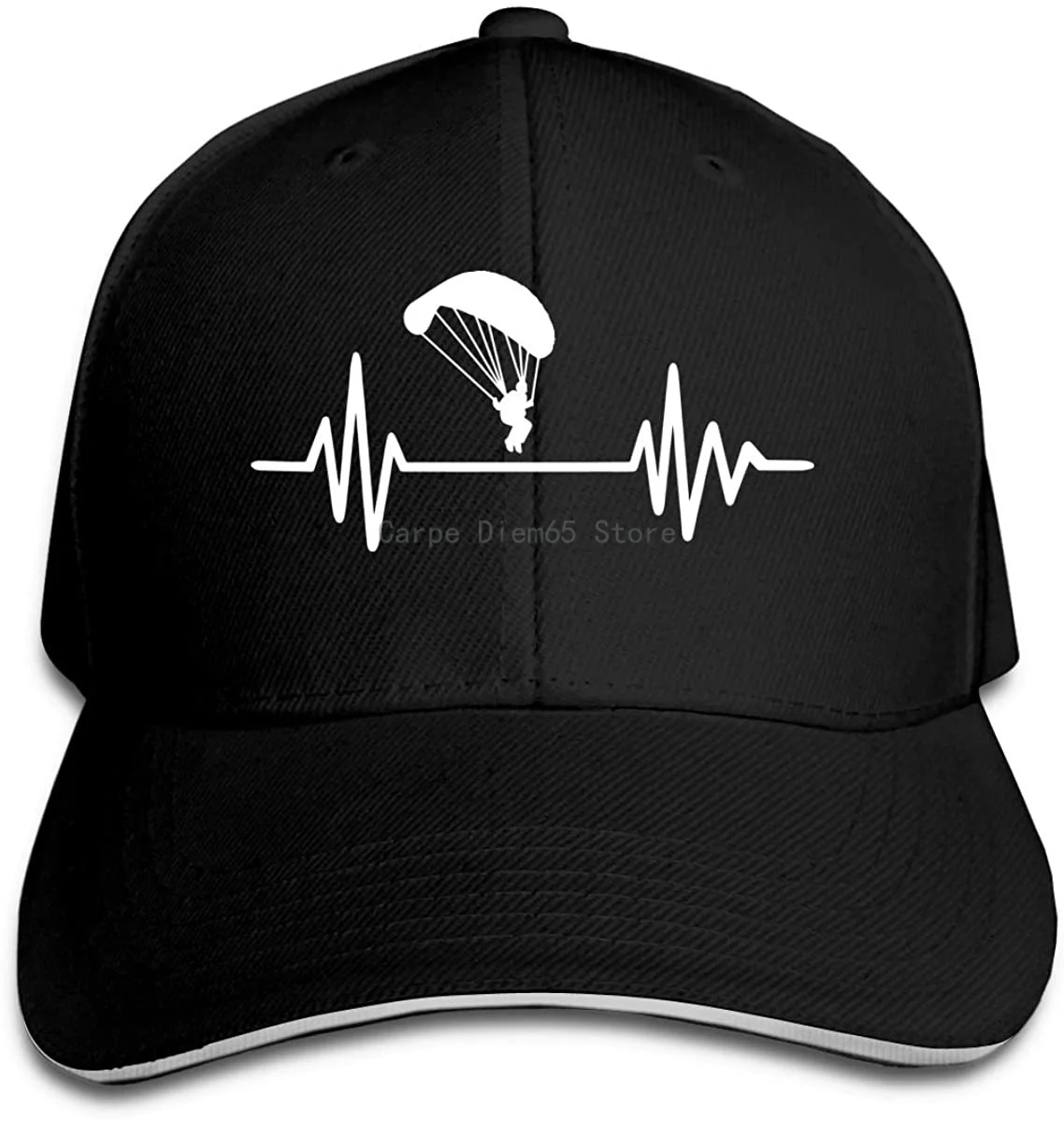 

Unisex Heartbeat Skydiving Baseball Caps Adjustable Sandwich Bill Peaked Caps Outdoors Sports Hat Trucker Hat Sandwich Hat