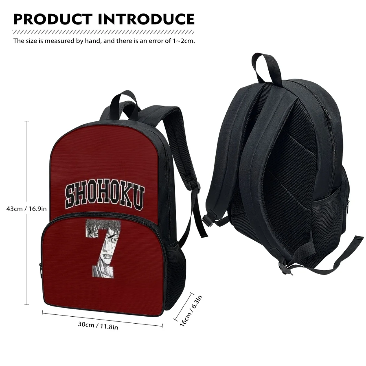 FORUDESIGNS Anime Basketball Digital Design Backpacks Student Multi Pocket Fashion Handy Book Bags Fashion College Style