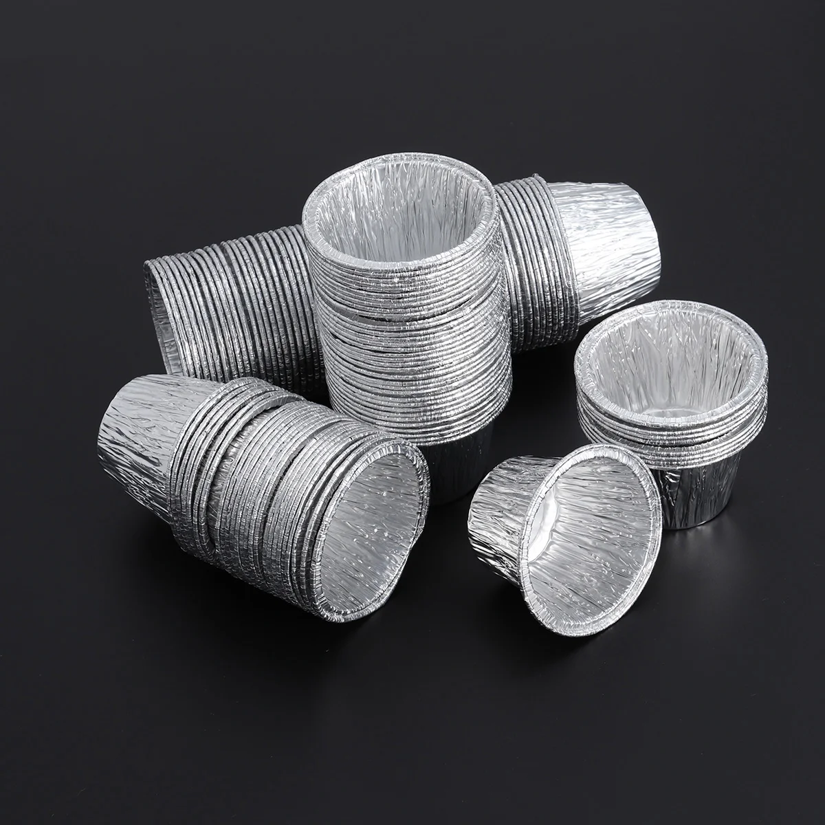 

100pcs Egg Molds Aluminum Foil Cups Cupcake Pans Tin Bakeware Cake Cookie Mold Lined Mould 110ML