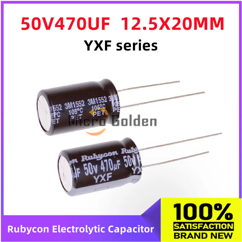 

(10pcs) Rubycon Imported Electrolytic Capacitor 50V470UF 12.5X20MM Ruby YXF Long Life High-Frequency Capacitance 470UF 50V