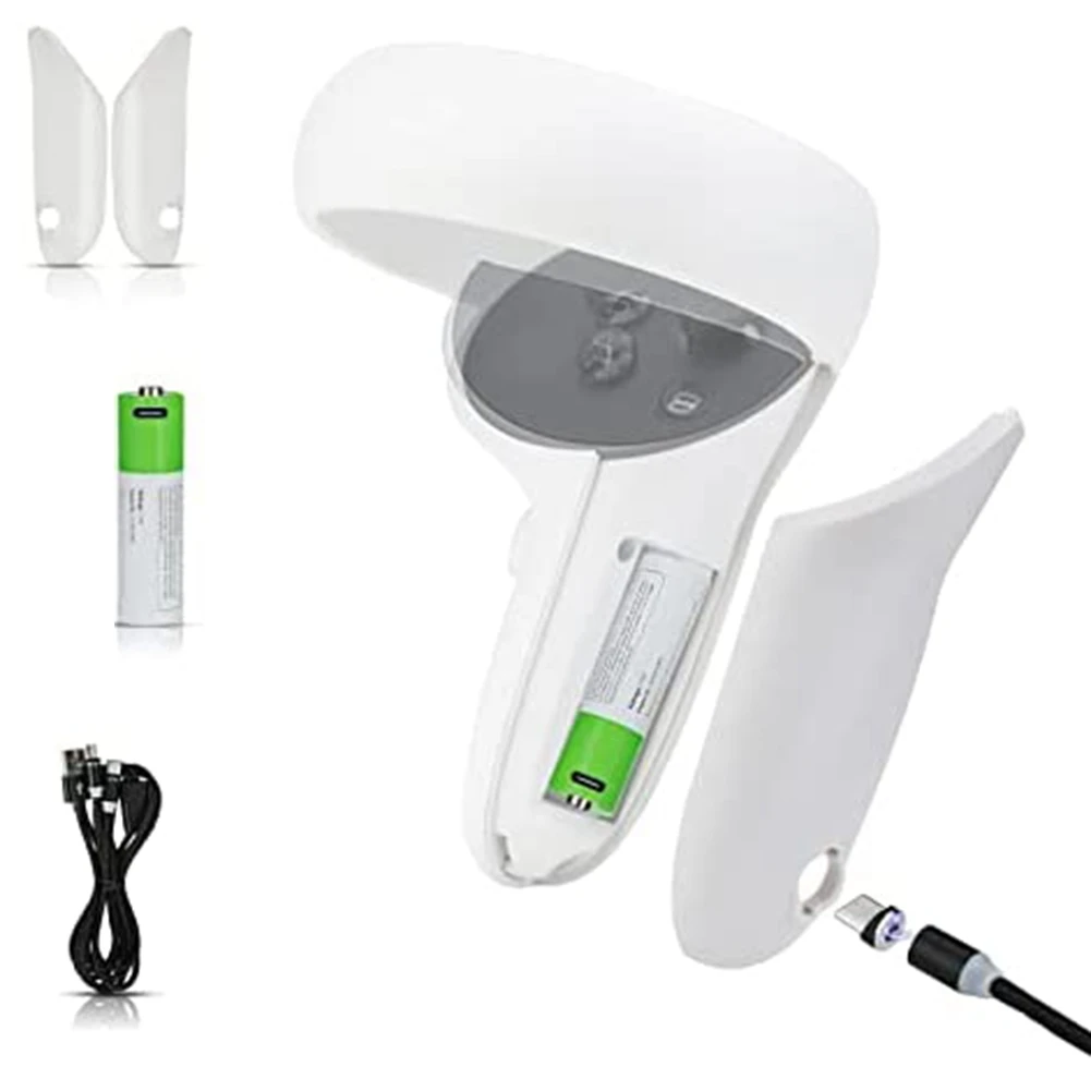 

Magnetic Controllers Charging for Oculus Quest 2,Charging Dock Parts Kit with 2 Batteries,Battery Cover,Charger Cable