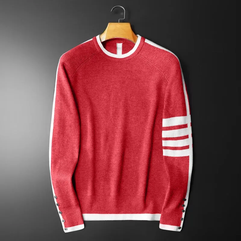 Осень/зима 2023 новый простой универсальный пуловер с круглым вырезом полосатый