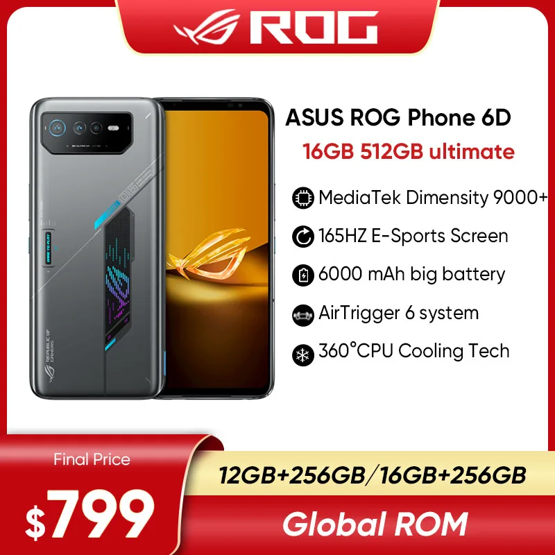ASUS ROG Phone 6D ultimate игровой телефон MediaTek Dimensity 9000 + 165 Гц E-Sports экран 6000 мАч аккумулятор ROG 6D - ТОП 100 товаров марта