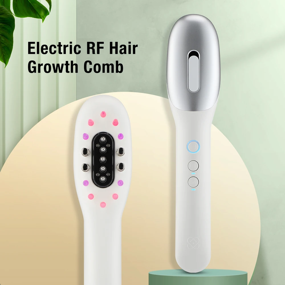 

Electric RF Hair Growth Comb Scalp Medicinal Red Blue Light Micro-current High Frequency Vibration Massage Anti-Hair Loss USB