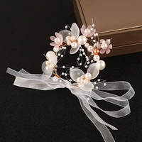 7 styles pearl wrist hand flower corsage bridesmaid marriage childrens wedding bracelets party girls jewelry decoration