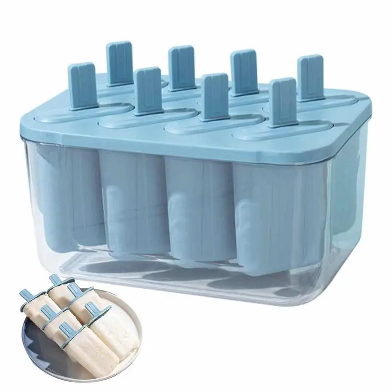 

Popsicles Molds 8-grid Reusable Ice Popes Molds Easy Release Ice Cream Mold For Kids Homemade Popsicle Molds DIY Popsicle Maker