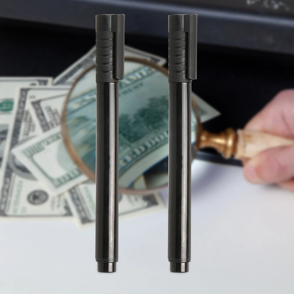 2pcs Ink Currency Detector Portable Mini Banknotes Checkering Tools Lightweight Money Detector Pen Graffiti for US Dollar Bill