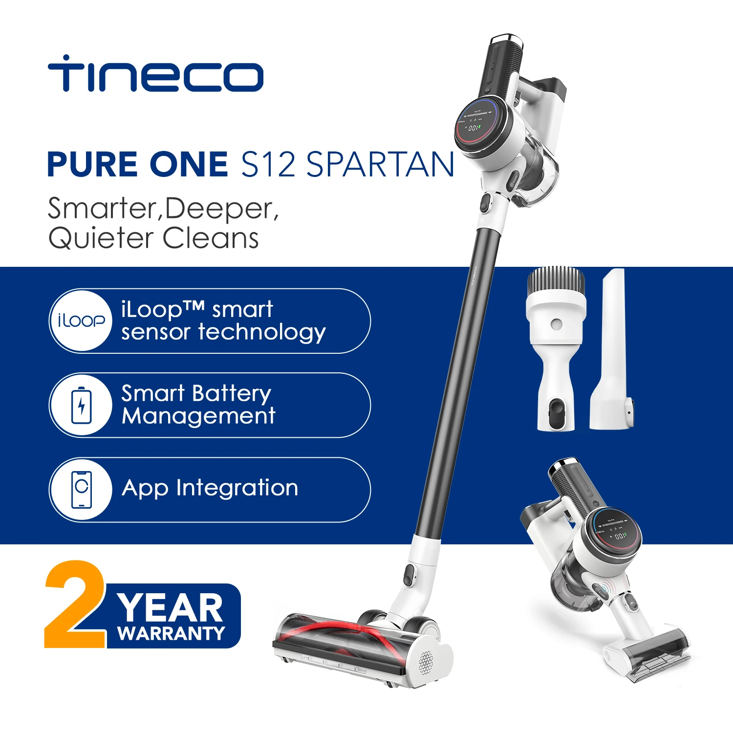 Беспроводное устройство Tineco Pure One S12 Tango, умное устройство, Быстрая уборка, Мощное всасывание, Максимальное усиление мощности