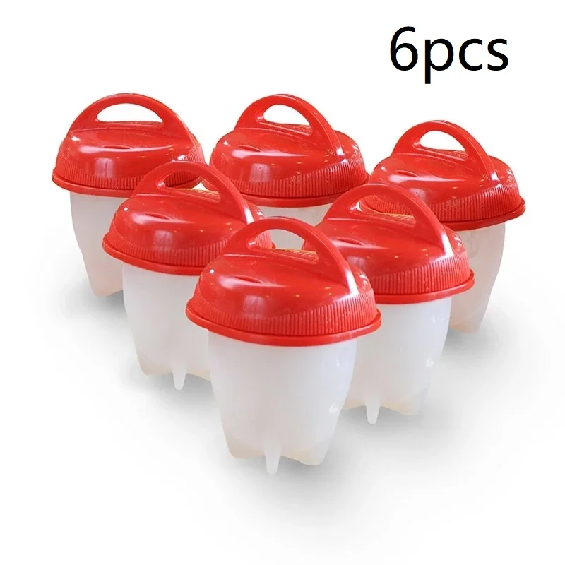 

6pcs Egg Cooker Silicone Egg Cooker Egg Cup Non-stick Silicone Egg Cup Steaming Egg Cup Microwave Applicable egg holder whisk