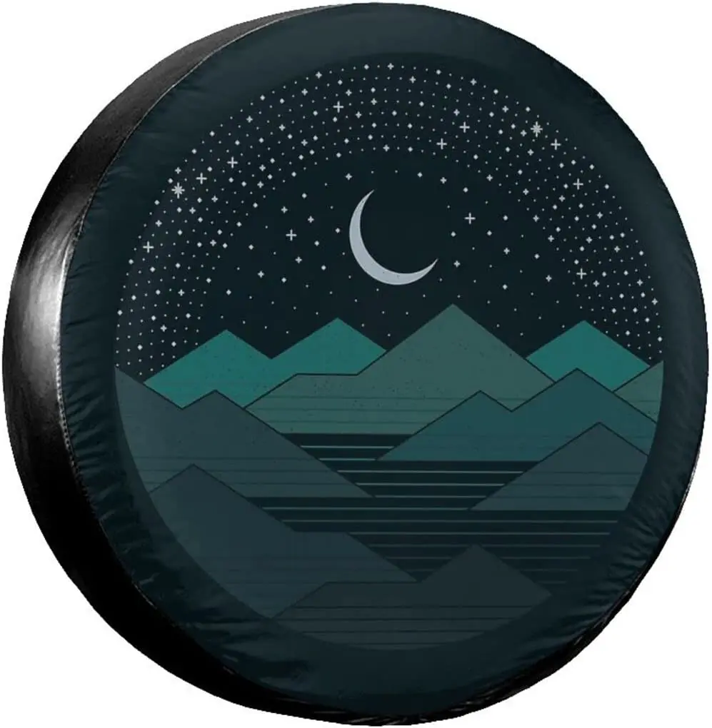 

Between The Mountains and The Stars Spare Tire Cover 15 inch Waterproof DustProof UV Sun Wheel Protectors Universal fit for Jee