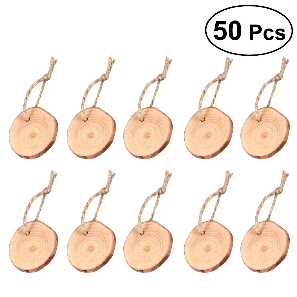 

50pcs Slices Cutouts Decorative Round Unfinished Ornaments Chip for Crafts DIY