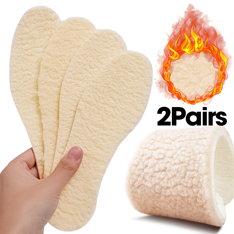 Thicken Thermal Insoles Winter Warm Heated Soft Plush Insole for Shoes Simulation Cashmere Insert Insole for Snow Boots Shoe Pad